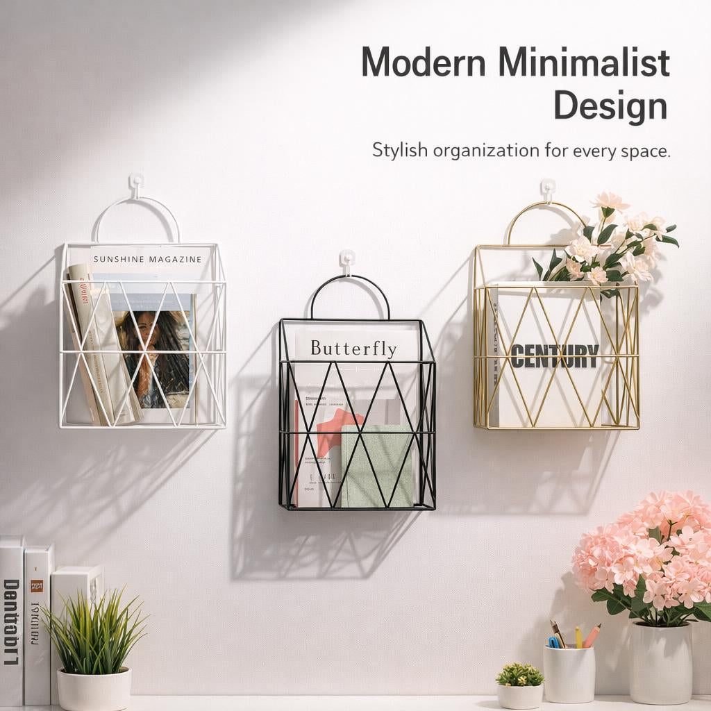 Newspaper Holder Rack File, Wall Mounted File Holder for Study, Hanging Wall File Holder, File Holder for Garage Use, Newspaper Basket for Kitchen