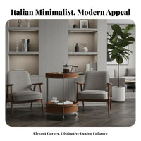 Round two-levelsaddle leather Trolley Minimalist Italian minimalist aesthetic Mobile Storage Multi-Functional