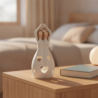 Romantic Candle Holder with Heart Cutouts Giftable Decorative Candle Holder High Quality Resin Figurine Premium for Table Centerpiece