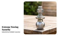 Bright Silver Trailer Hitch Ball | 2000 Capacity, Coarse Threaded Shank, Trailer Ball with Nut and Washer, for Towing Setup