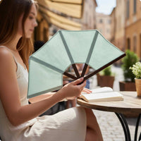 Five-Rib Hand Fan Wide Semicircle Cooling Accessory Easy to Use