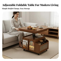 elevatingTop Rolling Coffee Table Multi-Functional elevatingTop Rolling Table Lockable Casters Large Capacity Storage