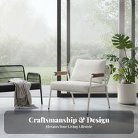 Woven Armchair Waterproof Garden Sofa Nordic Design Minimalist for partners, Adults, rearyard, Porch, Deck