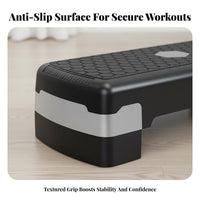 Space-Saving Design Aerobic Step Platform Sturdy and Long-Lasting Exercise Stepper Multi-Purpose Workout Step Deck Heavy Duty Construction for Children, Beginners, Women, Home Gym