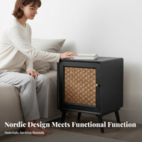 Rattan Drawer Nightstand Modern Minimalist design Household Furniture for Bedroom