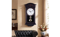 Pendulum Wall Clock Wood-Look Wall Clock with Pendulum Farmhouse for Home Office