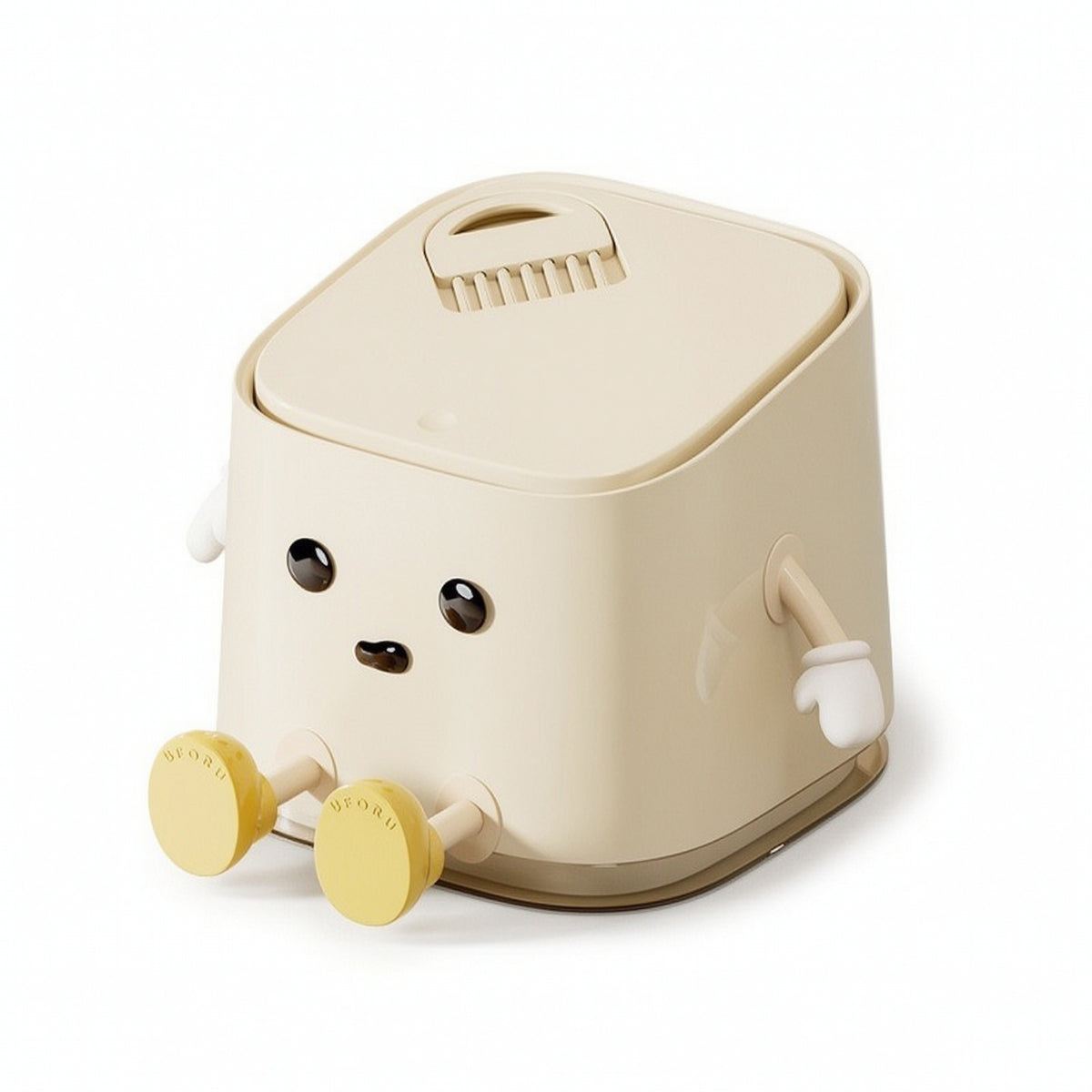 Desk Trash Can with Lid Plastic Mini Waste Bin Compact for Bedside Table
