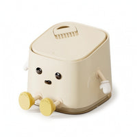 Desk Trash Can with Lid Plastic Mini Waste Bin Compact for Bedside Table