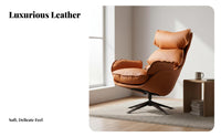 Upholstered Rotating Armchair Modern Design Lounge Chair Sumptuous Upholstery Sturdy Construction for Readers, Office, Balcony