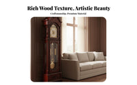 Grandfather Clock Solid Wood Wooden Floor Clock Freestanding Home Decor for Interior Decorators, Gift Presenters, Living Room, Entryway, Hotel Lobby