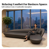 Multi-Piece Couch Ensemble Elegant Shape Elephant Ear Sofa Sturdy Lounge Seating for Business Owners, Hotel Managers, Lobby, Reception Area, Showroom
