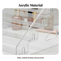 Makeup Display Case Transparent Design Tiered Compartment Tray Multi-Functional