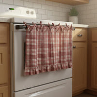 Farmhouse Oven Skirt Handmade Oven Skirt Easy to Install Tie-up Valance for Washroom