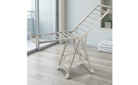 Stainless Steel Clothes Drying Rack with Wheels Three-Tier Clothes Drying Rack Foldable Wheeled for Laundry Room, Balcony, Apartment