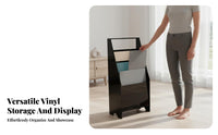 Vinyl Album Storage Rack Easy Browsing Spacious Capacity for Home Decor