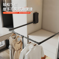 衣柜下拉挂衣杆升降式双缓冲衣杆衣帽间衣物收纳挂衣杆高柜挂衣架