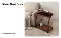C-Shaped Rolling Table with Storage Space-Saving Household Furniture for Adults
