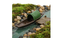 Buoyant Boat Ornament Waterproof Fish Aquarium Vessel Decor Realistic Chinese Traditional Boat Miniature for Pond, Terrarium
