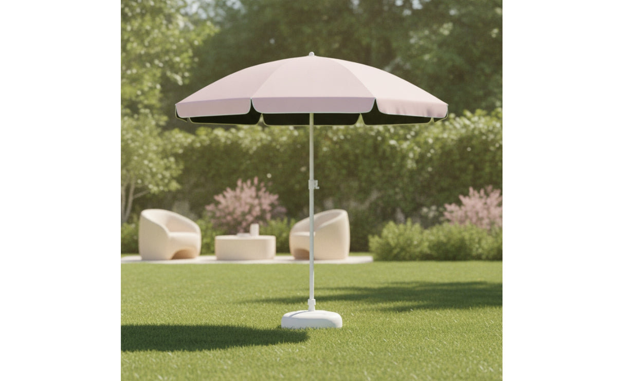 Umbrella with Edge Decorative Freestanding Umbrella Sunsun-Blocking Straight Pole Parasol for Patio, Courtyard, Market Stall