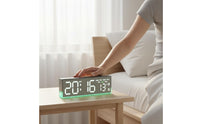 Temperature Display Multi Function Bedside Timepiece 12/24 Hour Format Night Light Alarm Timepiece for Bedroom, Office