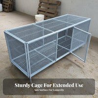 Large Metal Chicken Coop Lockable Door Metal Mesh Small Mammal Cage Locking Mechanism Heavy Duty Animal Cage for Farmers, Rural Resident S