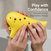 12 Hole Alto, Beginner Ocarina Alto C with Music Score, Ocarina Alto C Gift for Music Lovers, Scratc - Yellow
