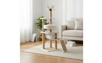 Allall-Inclusive Feline Tree with Scratching Post Rattan Mat Multi-Level Feline Tree Scratch-Resistant Pet Furniture Sturdy Construction for Cats, Kittens, Indoor