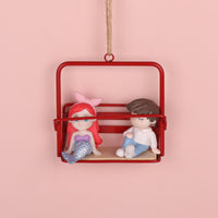 Dollhouse Iron Cable Car Chair Outdoor Miniature Landscape Decoration Model