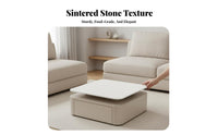 2-Tier Rotating Coffee Table Minimalist Design Rotating double-tiered Table Space-Saving Easy to Clean for residents