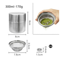 Mesh Powder Sieve Brushed Finish Stainless Steel Canister Cylindrical
