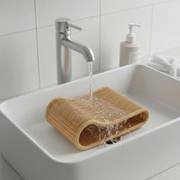 Braided Container Basket Washable Rattan Style Organizer Water-Resistant-Resistant Curved Desktop Tray for Washroom