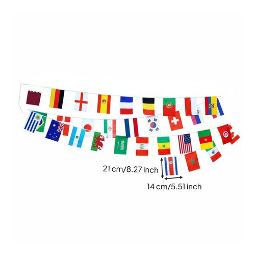 32 Countries Flag String Bright Color Soccer Tournament Decoration for Pubs