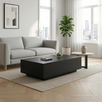 Rectangular Coffee Table Ready-to-Assemble Low Coffee Table Compact