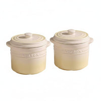 Multi-Purpose Ceramic Stew Pot with Lid Double Handles Individual Soup Crock Macaron Colors Lidded Casserole Dish Gradient Color for Home Kitchen