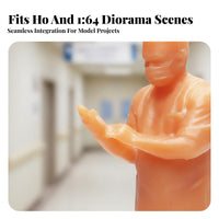 1:64 Scale Doctor Miniature Highly Detailed HO Scale Medical Figure Miniature Surgeon Model Ready to Paint for Sand Table Models
