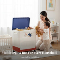 Wheeled Bin with hinged lid Lid Large Capacity Toy Chest Dustproof for Living Room