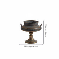 Engraved Metal Vase Middle Eastern Antique Vase Handcrafted Touch Decor for Hotel, Guesthouse