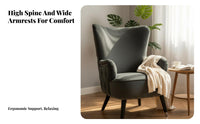 Western design Upholstered high-rear chair Chair Modern Design Tufted high-rear chair Armchair space-saving Size Lounge Seat Padded Armrests for Readers, Decor aficionados, Homeowners, Living Room, perusing corner, Bedroom, Reception Area