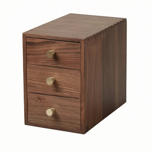 Walnut Desk Organizer Natural Desktop Cabinet Fully Assembled for Professionals