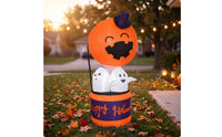Inflatable Hot-Air Balloon Freestanding Pumpkin Inflatable with Ghosts Citrouille Gonflable Seasonal Gonflable d’Halloween