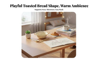 Cartoon Bread Ceramic Bowl and Plate Set, Cute Tableware for One, Large Pasta Bowl, Student Dormitory, Crisp Design