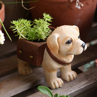 Labrador Dog Planter Long-Lasting Resin Garden Decor Decorative Ornament
