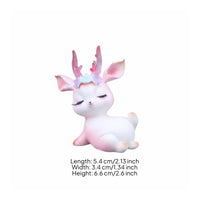 Compact Size Mini Deer Figurine Dreamy Aesthetic Mini Deer Statue Stable Base for Girls, Women, Center Console, Bedroom