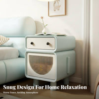 Nightstand with Drawers For Small Spaces cumulusShaped End Table Rounded Corners