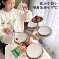 Wooden Cat Multi-Functional Music Table, Educational Drum Toy for Kids 4-6 Years
