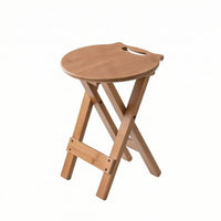 Folding Stool with Handle Foldable Stool with X-Pattern Leg Design Space-Saving Portable Seat for Guests, Small Apartments, Kitchen, Bar