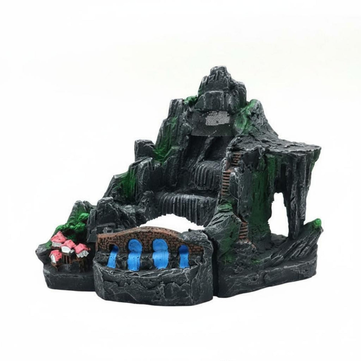 Aquarium Waterfall Ornament Easy to Clean Resin Waterfall Decoration Sturdy Base
