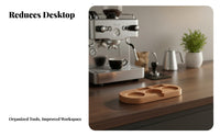 Universal Fit Wooden Espresso Tamping Station Hand Polished Coffee Tamper Holder Base Food-Grade Finish for Home Baristas, Kitchen Counter