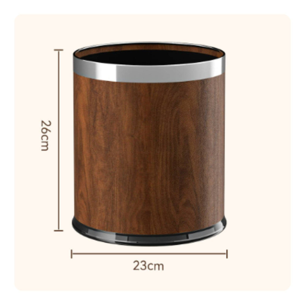 Wood Grain Trash Can Decorative Faux Wood Trash Can Easy to Clean for Kitchen
