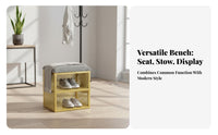 Padded Shoe Storage Bench Multi-Functional Cushitwo-in-Ad Shoe Rack Stool